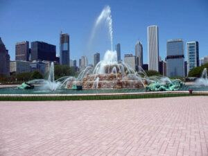 Sunset Pink Permeable Paver Grit- Buckingham Fountain - Chicago, IL