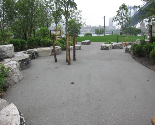 Salt & Pepper Granite Stabilized Pathway - Brooklyn Bridge Park - Brooklyn, NY - Project by Michael Van Valkenburgh Associates
