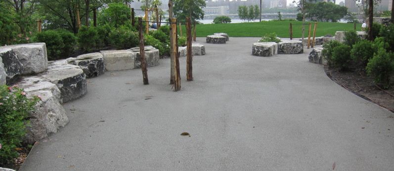Salt & Pepper Granite Stabilized Pathway - Brooklyn Bridge Park - Brooklyn, NY - Project by Michael Van Valkenburgh Associates