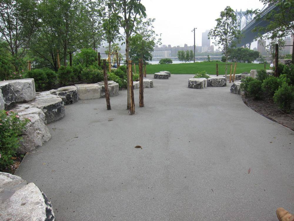 Salt & Pepper Granite Stabilized Pathway - Brooklyn Bridge Park - Brooklyn, NY - Project by Michael Van Valkenburgh Associates