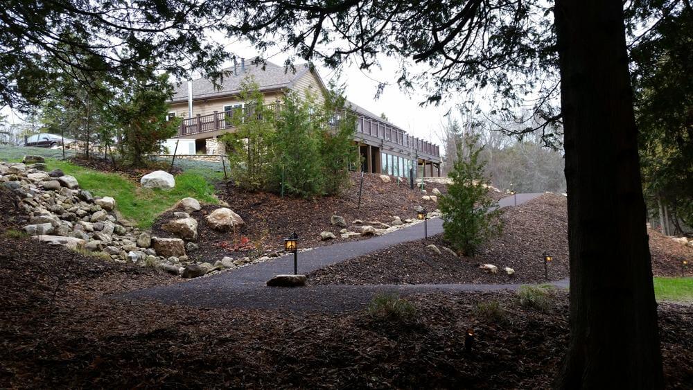 Chocolate Brown Granite Stabilized Pathway - Private Residence, WI - Installed by Lakeshores Landscape and Design