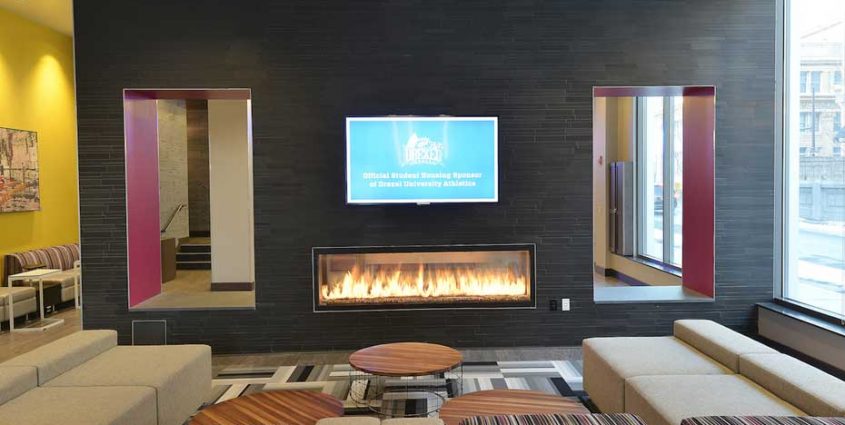 basalt tile accent wall