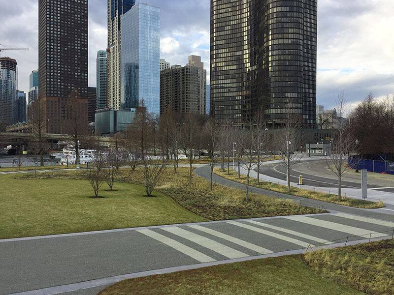 Kafka Granite Specialty Aggregate used in epoxy overlay at Navy Pier in Chicago, Illinois