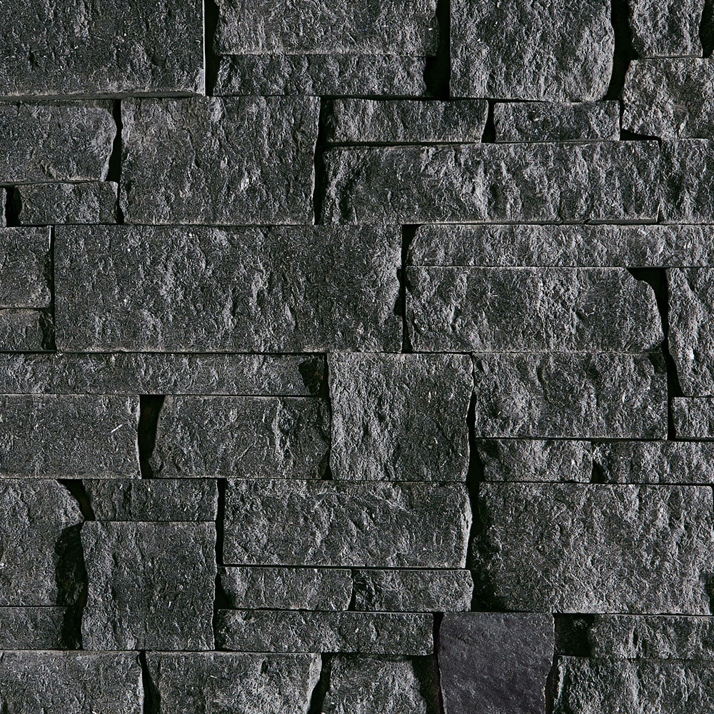 Kafka's Starlight Black Granite Dimensional Drystack Thin Stone Veneer