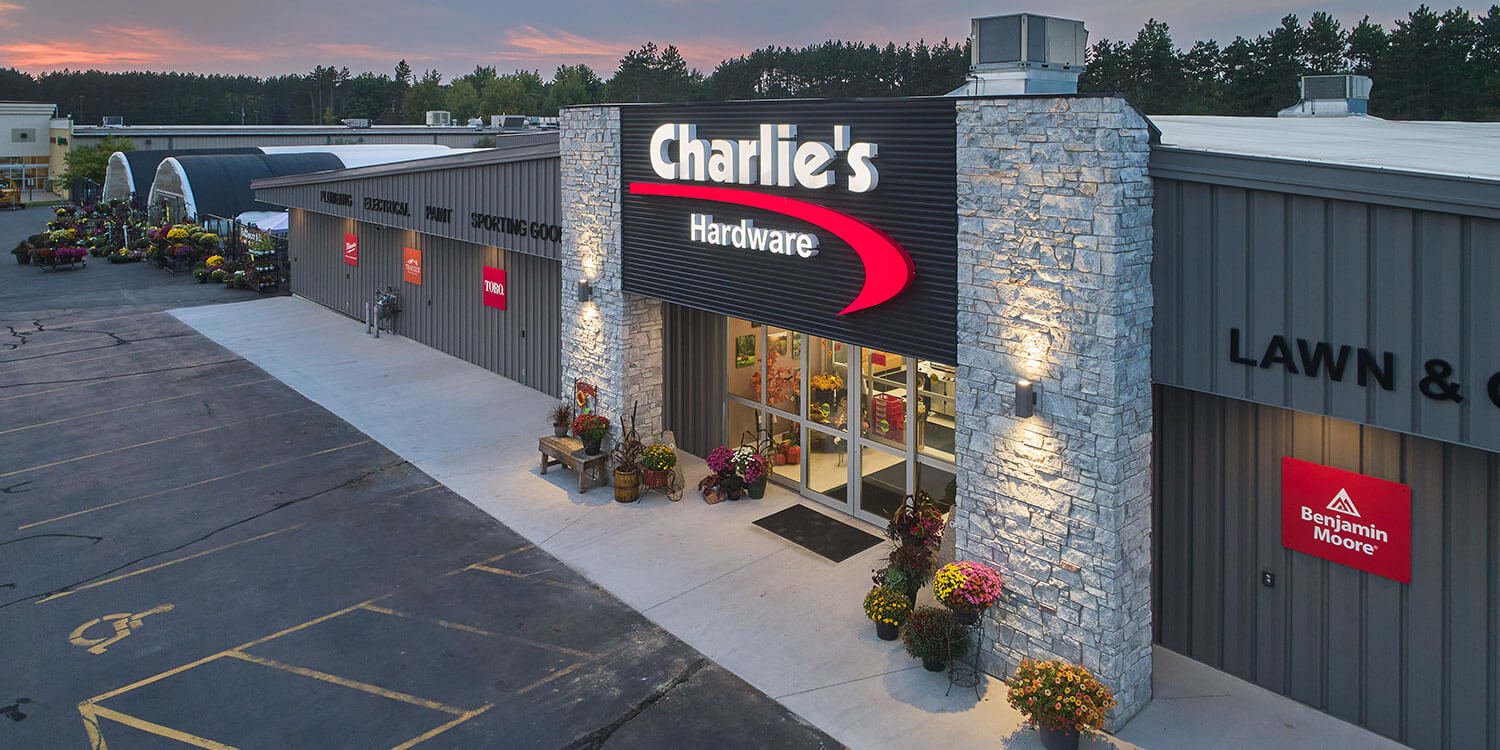 Charlie's Hardware featuring Kafka's Misty Gray Dimensional Thin Stone Veneer