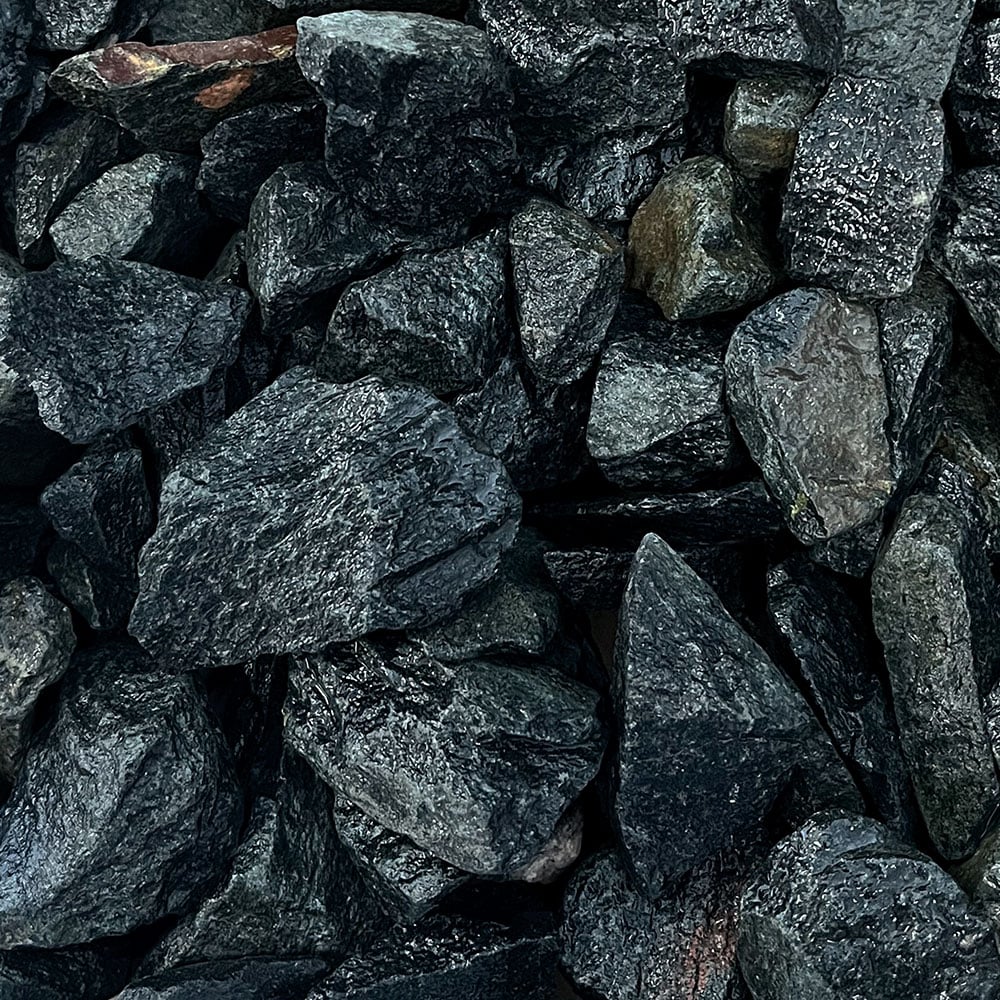 Jett Black Granite Bulk Landscape Stone