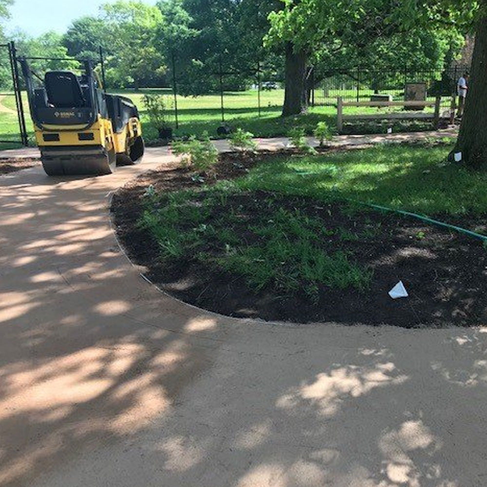 Kafka Rustic Granite Stabilized Pathway Installation at Margie's Garden in Whitnall Park in Hales Corners, Wisconsin