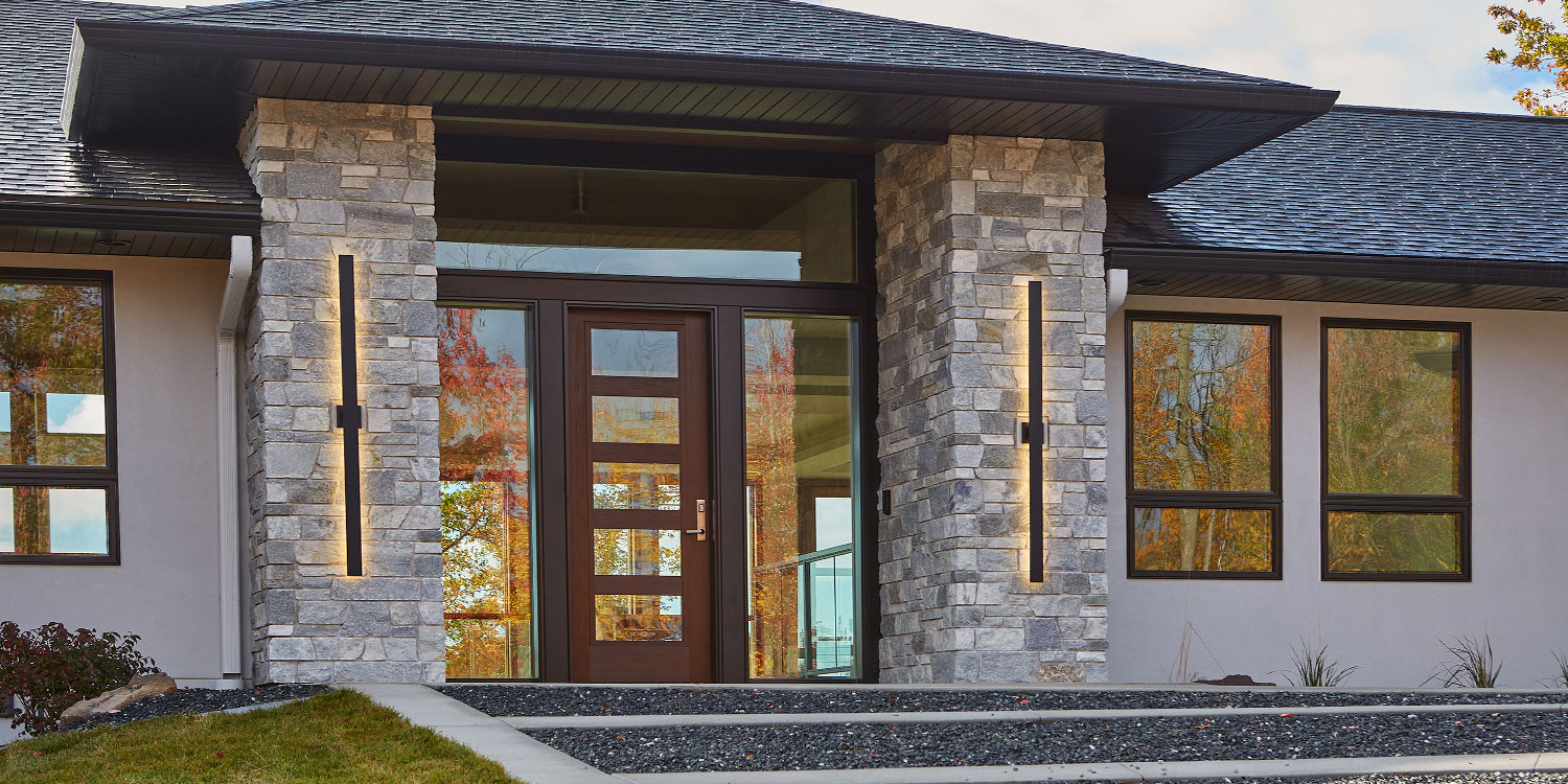 Kafka's Misty Gray Dimensional Thin Stone Veneer exterior facade