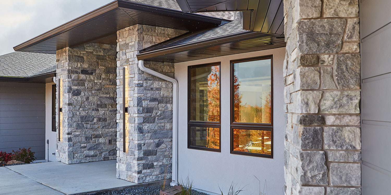 Kafka's Misty Gray Dimensional Thin Stone Veneer exterior facade