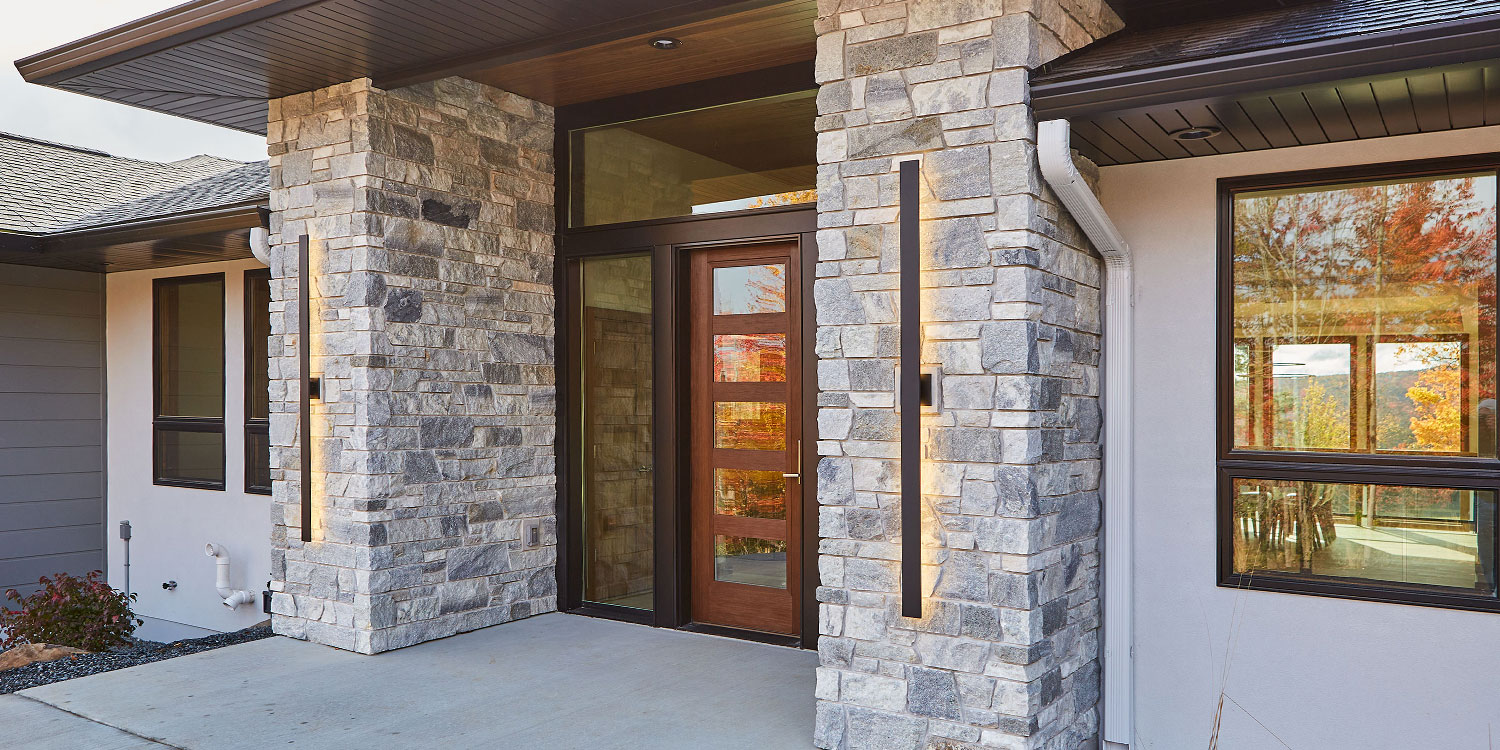Kafka's Misty Gray Dimensional Thin Stone Veneer exterior facade
