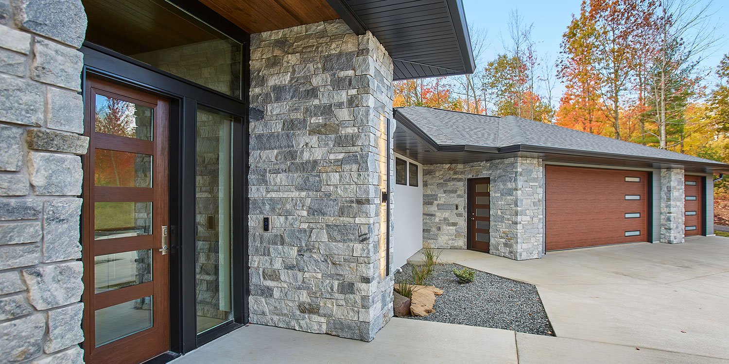 Kafka's Misty Gray Dimensional Thin Stone Veneer exterior facade