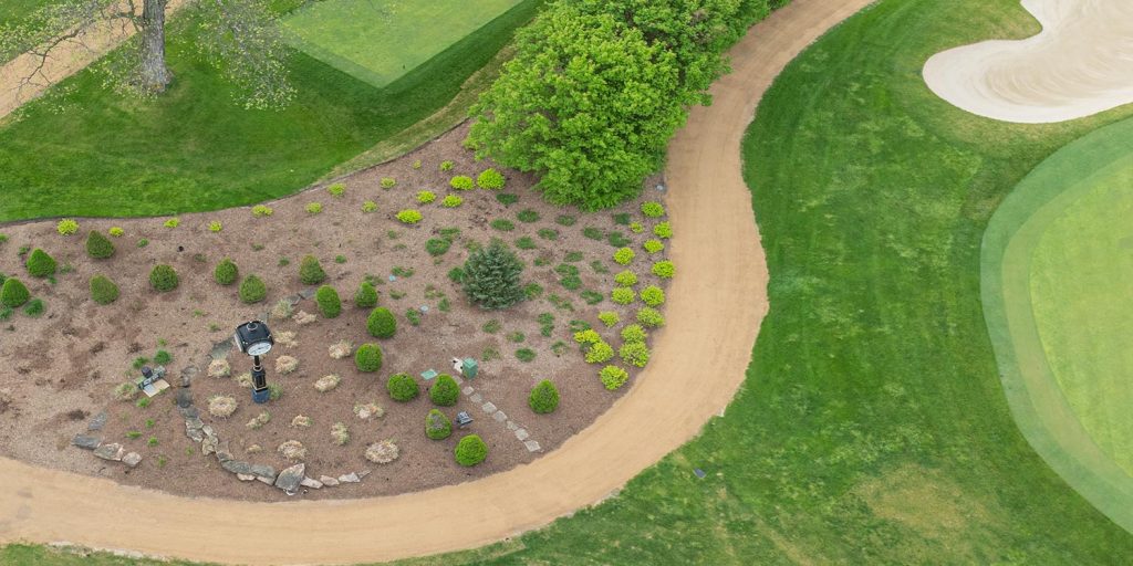 Autumn Blend Wax-Coated Aggregate Pathway at Meridian Hills Country Club in Indianapolis, IN
