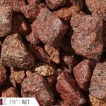 Colonial Red Granite Bulk Landscape Stone shown wet