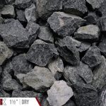 Jett Black Granite Bulk Landscape Stone shown dry