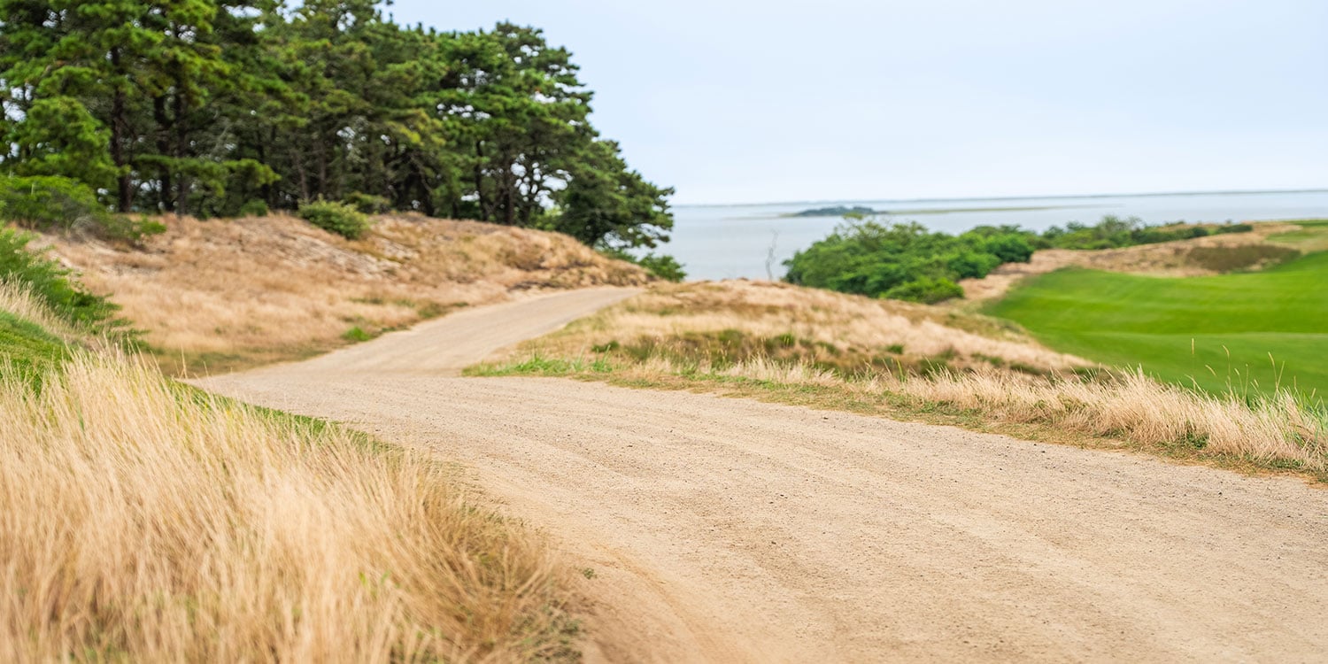 Beige Blend Wax-Coated Aggregate Pathway at Eastward Ho! in Chatham, Massachusetts