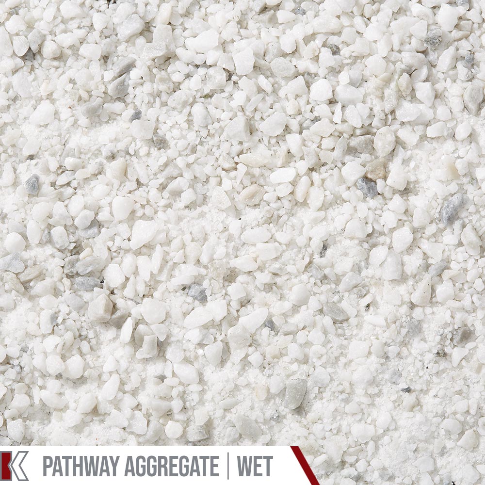 Kafka Polar White Marble Pathway shown wet
