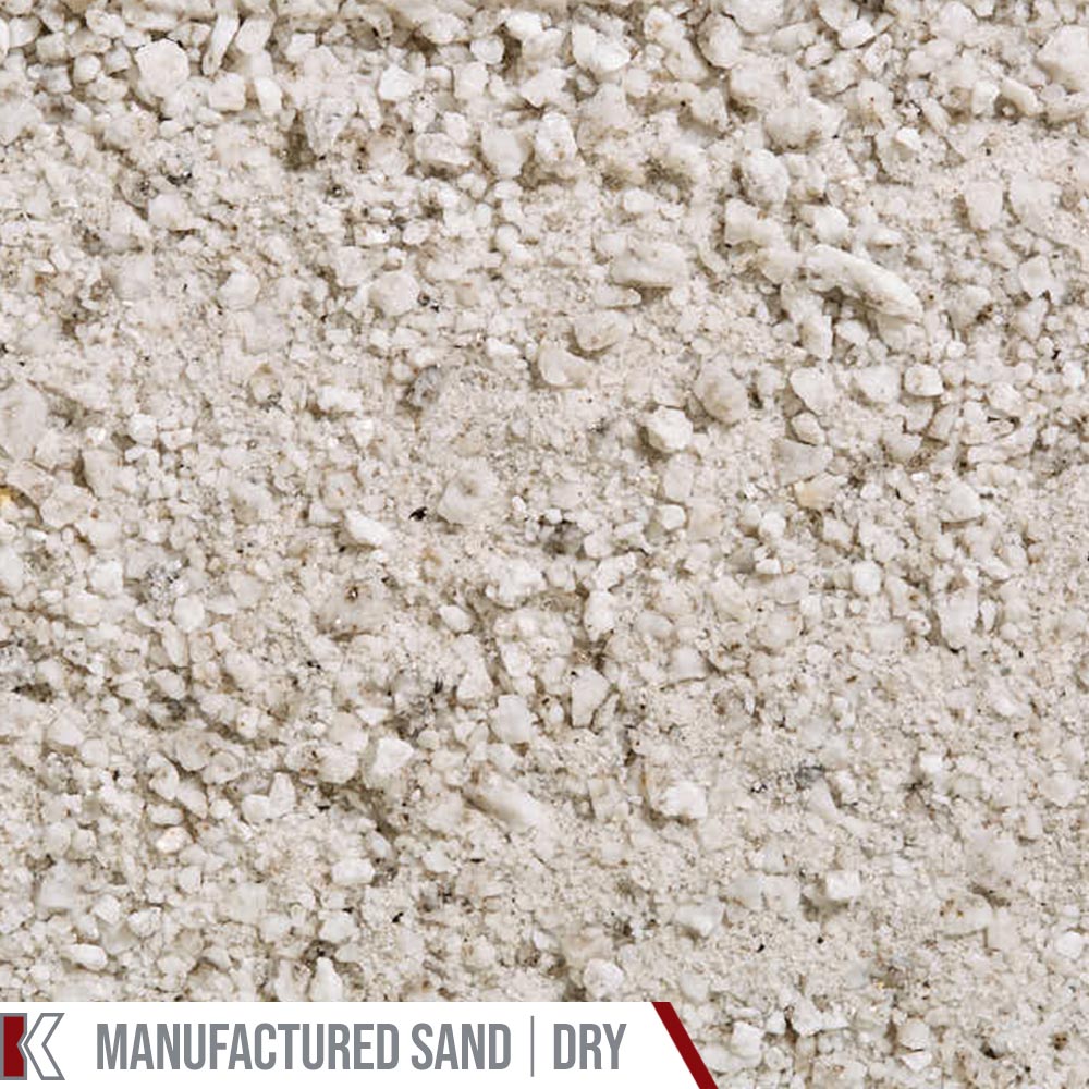 Kafka Frost White Granite Manufactured Sand shown dry