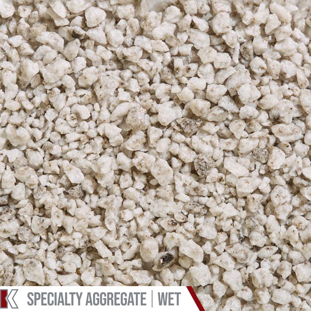 Kafka Frost White Granite Specialty Aggregate shown wet